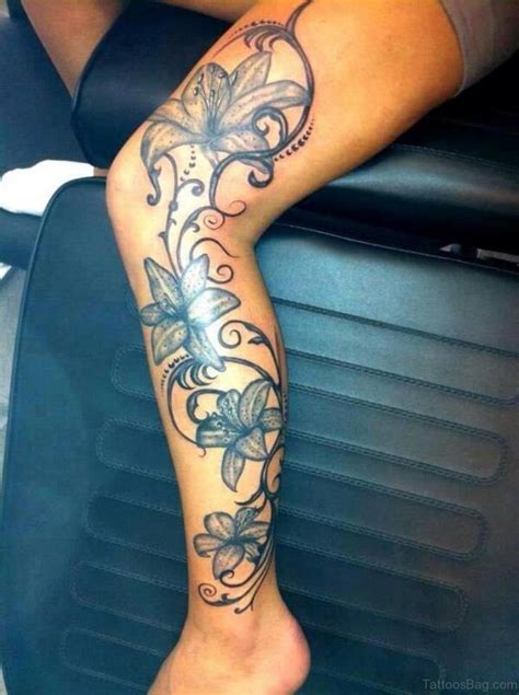 flower leg tattoo|flower leg tattoos for women.